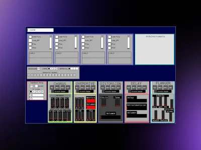 Pedalera con instrumentos midi